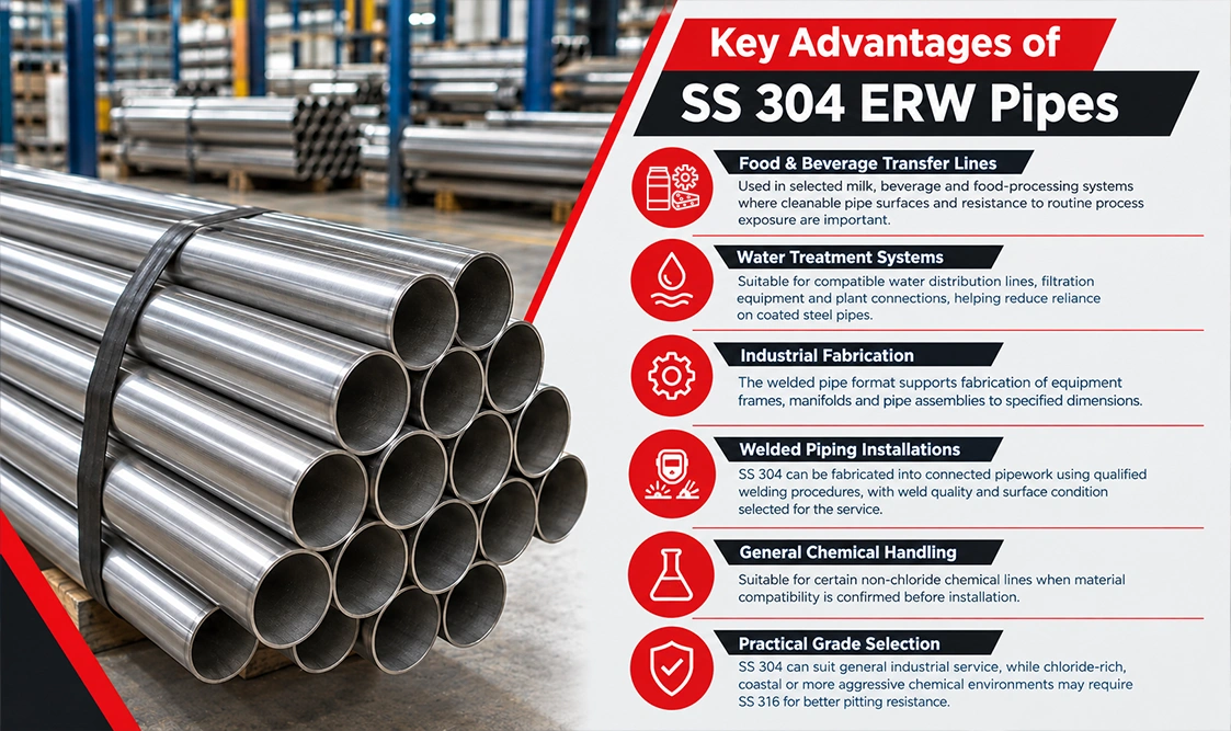 SS 304 ERW Pipes Chemical Composition and Mechanical Properties