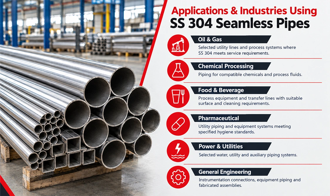 SS 304 Seamless Pipes Chemical Composition and Mechanical Properties